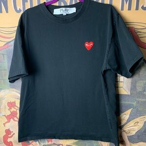 Comme Des Garcons PLAY Red Heart Black T-Shirt